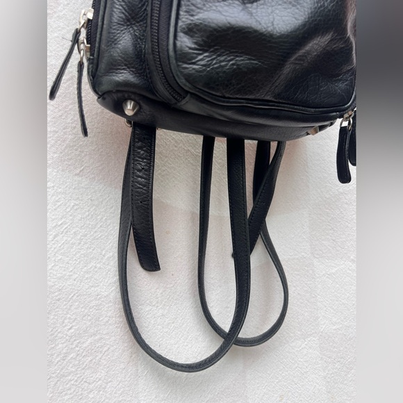 Osgoode Marley Cashmere Streetwear Black Leather Mini Backpack - Picture 4 of 10